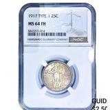 1917 Standing Liberty Quarter NGC MS64 FH Type 1
