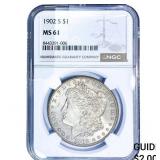1902-S Morgan Silver Dollar NGC MS61
