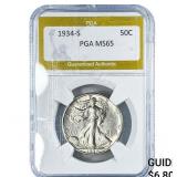1934-S Walking Liberty Half Dollar PGA MS65