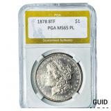 1878 8TF Morgan Silver Dollar PGA MS65 PL