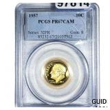 1957 Roosevelt Dime PCGS PR67 CAM