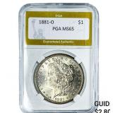 1881-O Morgan Silver Dollar PGA MS65