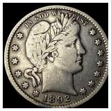 1892-S Silver Barber Quarter LIGHTLY CIRCULATED