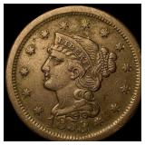 1853 Braided Hair Large Cent GEM BU