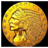 1909 Indian Head $5 Gold Half Eagle UNCIRCULATED