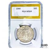 1944 Walking Liberty Half Dollar PGA MS64