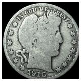 1915 Silver Barber Half Dollar LIGHTLY CIRCULATED