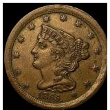 1855 Braided Hair Half Cent CLOSELY UNCIRCULATED