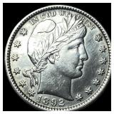 1892 Silver Barber Quarter UNCIRCULATED