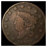1822 Coronet Head Large Cent LIGHTLY CIRCULATED