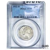 1932-D Washington Silver Quarter PCGS VF35