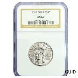 2002 1/2oz Platinum Eagle $50 NGC MS69