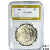 1887 Morgan Silver Dollar PGA MS65