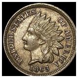 1863 Copper-Nickel Indian Head Cent CHOICE AU