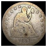 1853-O Silver Seated Liberty Quarter NEARLY UNCIRC