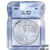1999 Silver Eagle ICG MS70