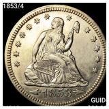 1853/4 Seated Liberty Quarter CHOICE BU+
