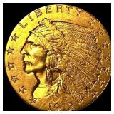1912 Indian Head Gold $2.50 Quarter Eagle UNCIRCUL