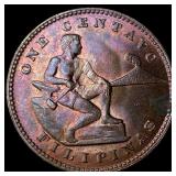 1944-S Bronze One Centavo Philippines CHOICE BU