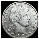 1912-D Silver Barber Half Dollar NEARLY UNCIRCULAT