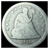1841-O Silver Seated Liberty Quarter NICELY CIRCUL