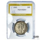 1945 Walking Liberty Half Dollar PGA MS66+