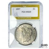 1897 Morgan Silver Dollar PGA MS64
