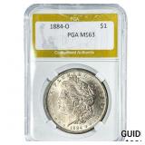 1884-O Morgan Silver Dollar PGA MS63