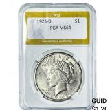 1923-D Silver Peace Dollar PGA MS64