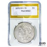 1878 Rev 79 Morgan Silver Dollar PGA MS62
