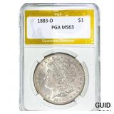 1883-O Morgan Silver Dollar PGA MS63