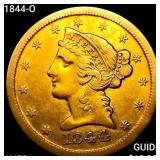1844-O $5 Gold Half Eagle CHOICE AU