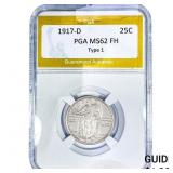 1917-D Standing Liberty Quarter PGA MS62 FH Type 1