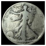 1921-D Silver Walking Liberty Half Dollar LIGHTLY