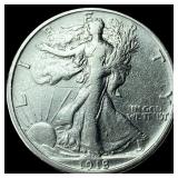 1918 Walking Liberty Half Dollar CLOSELY UNCIRCULA