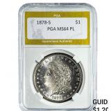1878-S Morgan Silver Dollar PGA MS64 PL