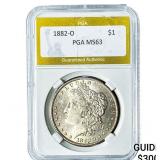 1882-O Morgan Silver Dollar PGA MS63