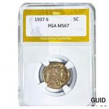 1937-S Buffalo Nickel PGA MS67