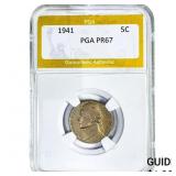 1941 Jefferson Nickel PGA PR67