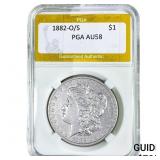 1882-O/S Morgan Silver Dollar PGA AU58