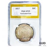 1817 Capped Bust Half Dollar PGA VF25 Punctuated D