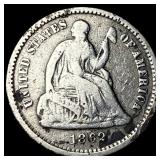 1862 Silver Half Dime NEARLY UNCIRCULATED