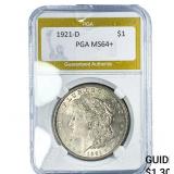 1921-D Morgan Silver Dollar PGA MS64+