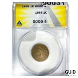 1866 Indian Head Cent ANACS G4