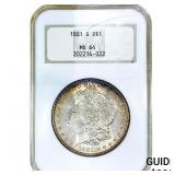 1881-S Morgan Silver Dollar NGC MS64