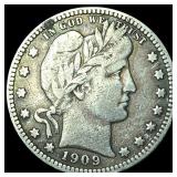 1909 Barber Quarter NEARLY UNCIRCULATED