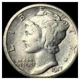 1917-S Silver Mercury Dime CLOSELY UNCIRCULATED
