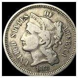 1868 Nickel Three-Cent Piece LIGHTLY  CIRCULATED