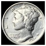 1921 Silver Mercury Dime NEARLY UNCIRCULATED
