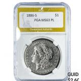 1886-S Morgan Silver Dollar PGA MS63 PL